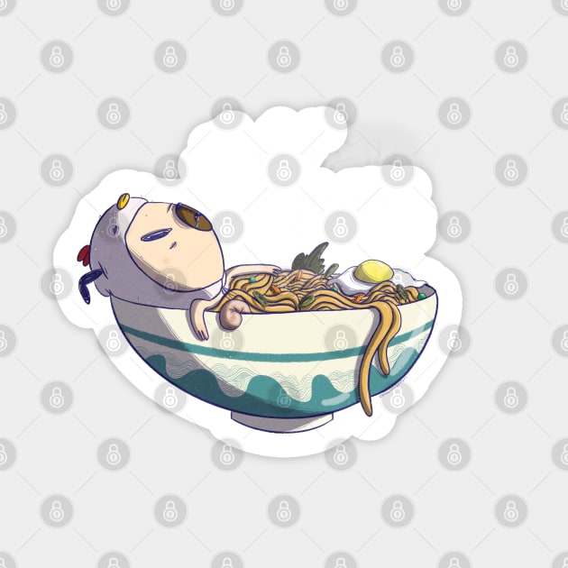 Ramen bath anyone Sticker by Peanuttiedesign